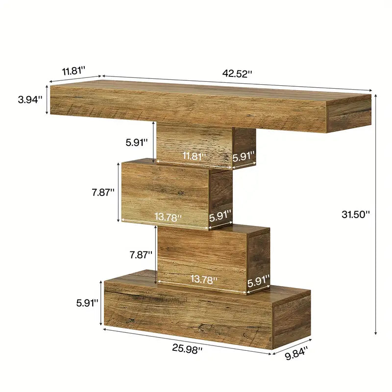 đȘ” Rustikt Konsolbord âStaplareâ â Skulptural design i naturligt trĂ€utseende